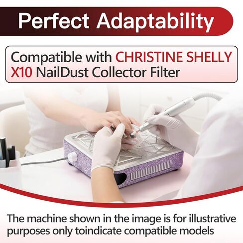 6 Pcs Nail Dust Collector Replacement Filter Compatible with CHRISTINE SHELLY X10 Nail Dust Collector, Reusable Replacement Filters with 1 Clean Brush, Easy to Clean(White) in Kuwait