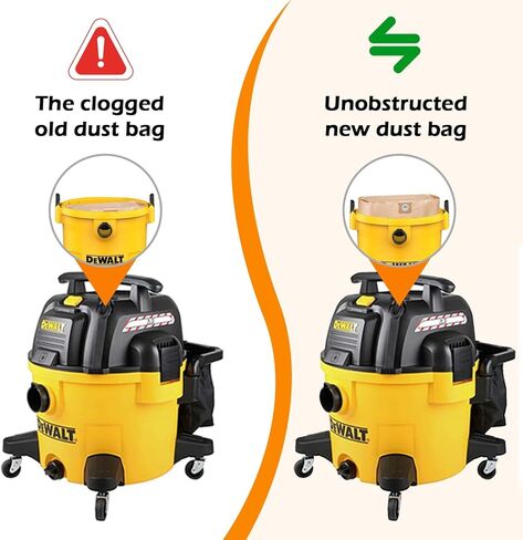 4 أكياس مكنسة كهربائية DXVA19-4101، متوافقة مع مكانس متجر DEWALT الرطبة/الجافة سعة 6-10 جالون، أكياس فلتر بديلة للاستعمال مرة واحدة لـ DXV06P، DXV09P، DXV09PA، DXV10P، DXV10PL، DXV10S، DXV10SA، DXV10SB in Kuwait