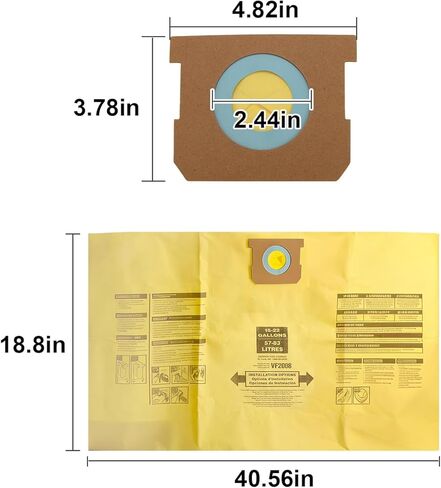 9067333 High Efficiency Disposable Filter Bags for Shop Vac Wet/Dry Vacuum,16 Gallon Filter Bags for Shop-Vac 15-22 Gallon Tanks,9067333 Universal Replacement Vacuum Bags for Dust Collection 4-Pack in Kuwait