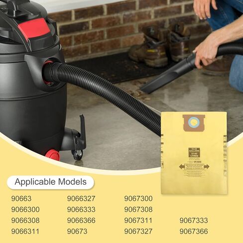 9067333 High Efficiency Disposable Filter Bags for Shop Vac Wet/Dry Vacuum,16 Gallon Filter Bags for Shop-Vac 15-22 Gallon Tanks,9067333 Universal Replacement Vacuum Bags for Dust Collection 4-Pack in Kuwait