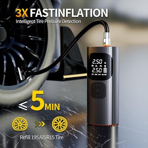 Tire Inflator Portable Air Compressor - 150 PSI Tire Inflator with Dual Power, 5 Preset Modes for Car/Mrcycle/Bicycle/Balls in Saudi Arabia