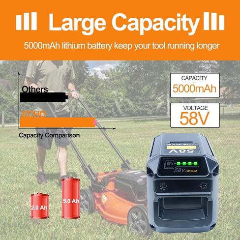 DTK 5AH Battery Replacement for Echo 58V Battery Lithium Ion Cordless Power Tools in Saudi Arabia