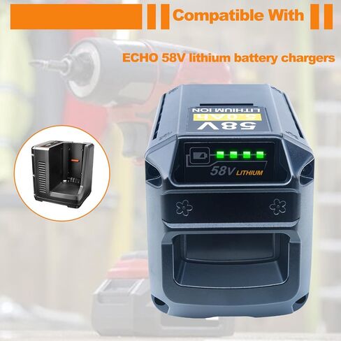DTK 5AH Battery Replacement for Echo 58V Battery Lithium Ion Cordless Power Tools in Kuwait