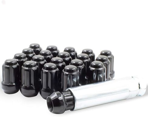 Wheel Accessories Parts 24 Pcs 14mm 1.50 14x1.50 Thread Truck 1.90" Long Spline Lug Nuts Black Chrome 6 Spline Fits Chevy Silverado GMC Sierra 1500 2016+ Ford F 150 2019+ Ram 1500 in Saudi Arabia
