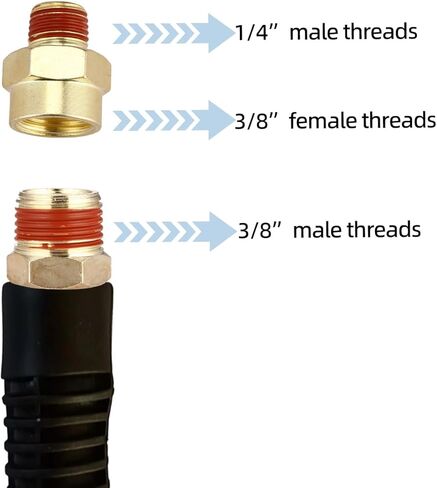 3/8" NPT Male x 1/4" NPT Female, 1/4" NPT Male x 3/8" NPT Female Bushing Reducer Reducing Pipe Adapter Fitting 10pcs in Kuwait