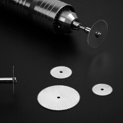 6PCS Mini Circular Saw Blade Set with Mandrel for Rotary Tool, Metal Wood Plastic Cutting Discs for Hobby Precision Cutting, Silvery in Saudi Arabia