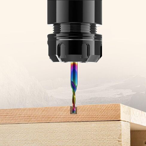 10 قطع CNC لقم التوجيه النازل 1/8 بوصة، قطر القطع 1/16 بوصة. مطحنة نهاية كربيد مسطحة ذات 2 فلوت مع طلاء DLC، 1/2 بوصة CL، 1-1/2 بوصة OVL. لقمة CNC من الكربيد الصلب لنقش الخشب الصلب PVC MDF in Kuwait