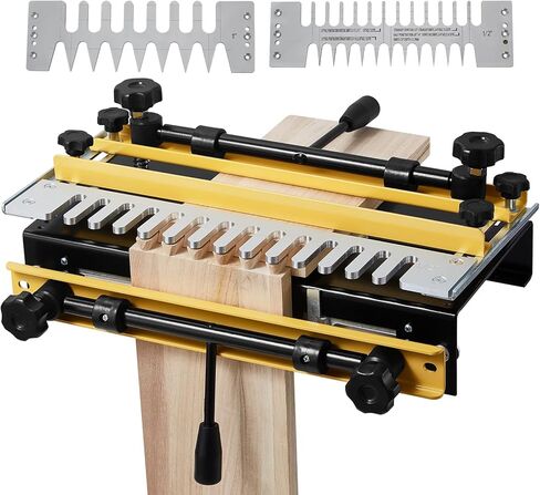 VEVOR Dovetail Jig، عرض 12 بوصة، أدوات توجيه ذيل الحمامة مع 4 قطع توجيه و3 قوالب، رقصة ذيل الحمامة ذات المحاذاة الدقيقة، أدوات النجارة والنقر للأثاث وصناعة الخزانات الخشبية in Kuwait