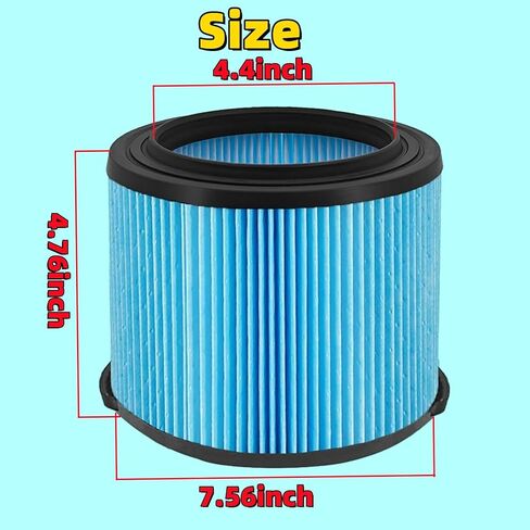 2 قطعة فلتر بديل VF3500 3 طبقات يناسب Ridgid WD3050 WD4070 WD4080 WD4522 4000RV 4500RV WD4050 Shop Vac 3-4.5 جالون مكانس كهربائية رطبة وجافة in Kuwait