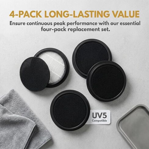 استبدال فلتر المكنسة الكهربائية متوافق مع فلتر المكنسة الكهربائية اللاسلكي UNINELL HOME UV5 - 4 عبوات in Kuwait