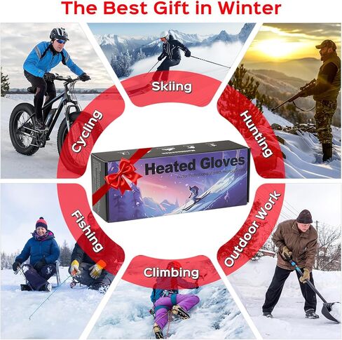 Acroutro Heated Gloves for Men&Women, 5-Temp Settings Camouflage Rechargeable with 7.4V 3200mAh Rechargeable Battery, Waterproof Touchscreen Winter Gloves for Skiing,Motorcycle, Work, Hunting in Saudi Arabia