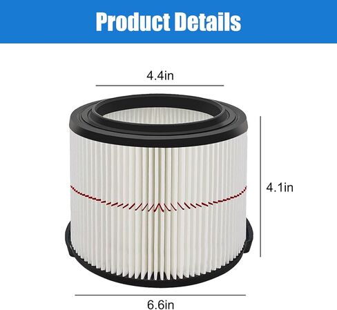 MZY LLC 2 حزمة 38741 فلتر بديل لفلتر Craftsman Shop Vac، مرشح Vac رطب/جاف مناسب لـ 3/4 جالون من مكنسة كهربائية محمولة طراز # CMXEVBE17040، الجزء # CMXZVBE38741 in Kuwait