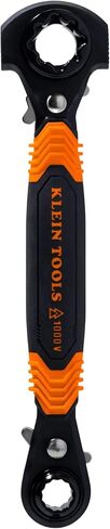 KLEIN TOOLS KT171HFINS 5-in-1 Insulated Lineman Wrench with Dual Hammer Faces, 1000V Rated, Ratcheting Pass-Through Design, Tether Hole, Ergonomic Grip for Utility Pole Hardware in Kuwait
