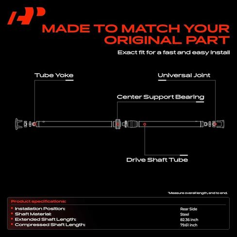 A-Premium Rear Complete Drive Shaft Prop Shaft Driveshaft Assembly Compatible with Toyota Tundra 2007-2017, 4WD, Replace# 371000C150, 371000C151 in Saudi Arabia