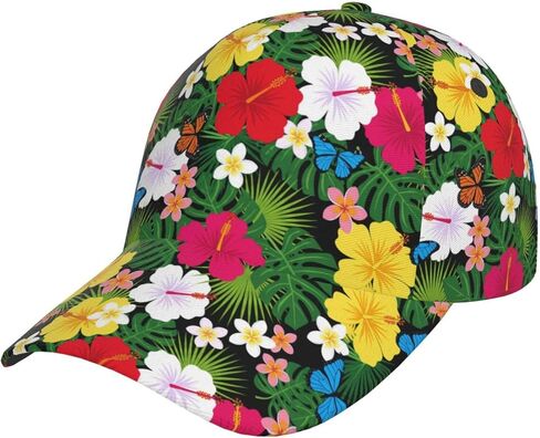هاواي زهرة الأزهار قبعة بيسبول قابل للتعديل قبعة بيسبول Snapback قبعة تنفس سائق الشاحنة الرياضة القبعات للنساء الرجال in Kuwait