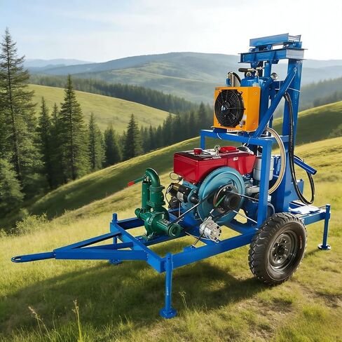 Water Well Drilling Rig Customizable Portable Hydraulic Borehole Equipment for Residential Backyards Small Farms Remote Areas Easy Maneuverability with Rolling Wheels in Kuwait
