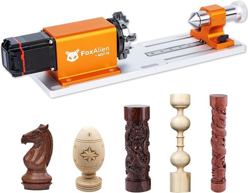 FoxAlien 4th Axis Rotary Module for Masuter 3S, XE-Ultra, XE-PRO CNC Router Machine, with NEMA23 Closed Loop Stepper 10:1 Reduction Gearbox for Cylindrical Wood Metal Engraving (AC57-10) in Kuwait