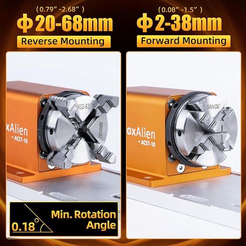 FoxAlien 4th Axis Rotary Module for Masuter 3S, XE-Ultra, XE-PRO CNC Router Machine, with NEMA23 Closed Loop Stepper 10:1 Reduction Gearbox for Cylindrical Wood Metal Engraving (AC57-10) in Kuwait
