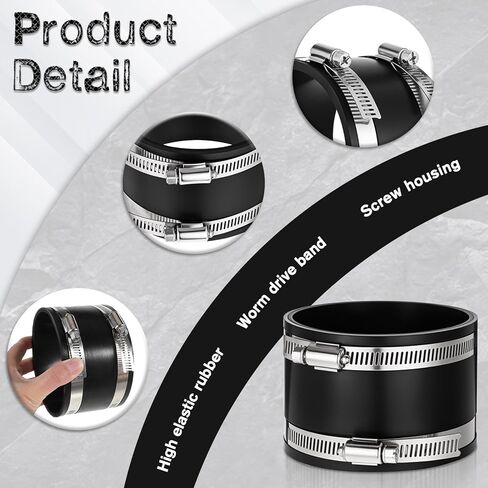 6 Pcs 4 Inch Dust Control Flex Cuff with Steel Hose Clamps, Hose Connector Rubber Cuff Coupler Flexible PVC Coupling For Woodworking Dust Collection Fittings, Dust Collector Accessories in Kuwait