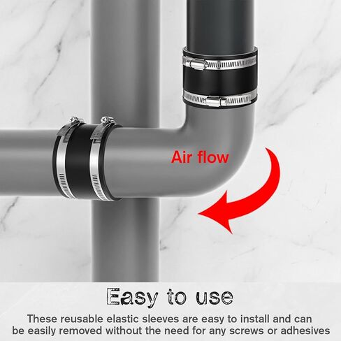 6 Pcs 4 Inch Dust Control Flex Cuff with Steel Hose Clamps, Hose Connector Rubber Cuff Coupler Flexible PVC Coupling For Woodworking Dust Collection Fittings, Dust Collector Accessories in Kuwait