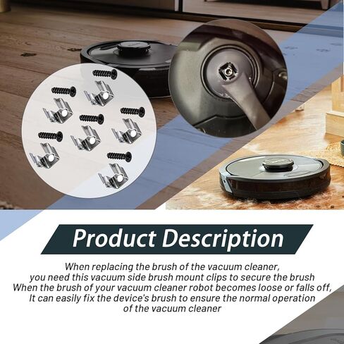XTPTFABS 6Pcs Stainless Steel Vacuum Side Brush Mount Clips with Screw Compatible with Shark IQ and AI AV2501S Robot Vacuum, Not Fits for ION modle in Kuwait
