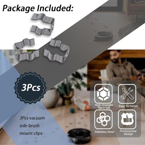 XTPTFABS 6Pcs Stainless Steel Vacuum Side Brush Mount Clips with Screw Compatible with Shark IQ and AI AV2501S Robot Vacuum, Not Fits for ION modle in Kuwait