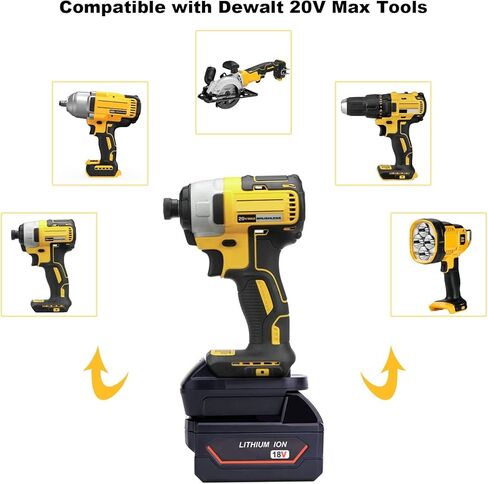 محول بطارية ML18DL متوافق مع أدوات Dewalt 20V اللاسلكية، محول متوافق مع بطارية Mil-Waukee 18V M-18 لاستبدال بطاريات ليثيوم Dewalt 20V Max in Kuwait