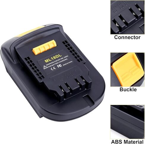 محول بطارية ML18DL متوافق مع أدوات Dewalt 20V اللاسلكية، محول متوافق مع بطارية Mil-Waukee 18V M-18 لاستبدال بطاريات ليثيوم Dewalt 20V Max in Kuwait