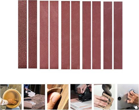 Sandpaper,30 * 380mm Sanding Belts (1.18x14.96 inch) 10Pcs Belts (60/60/80/120/240/320/400/600/800/1000 Grits, One for Each Type) for Home Use Mini Belt Sander in Kuwait