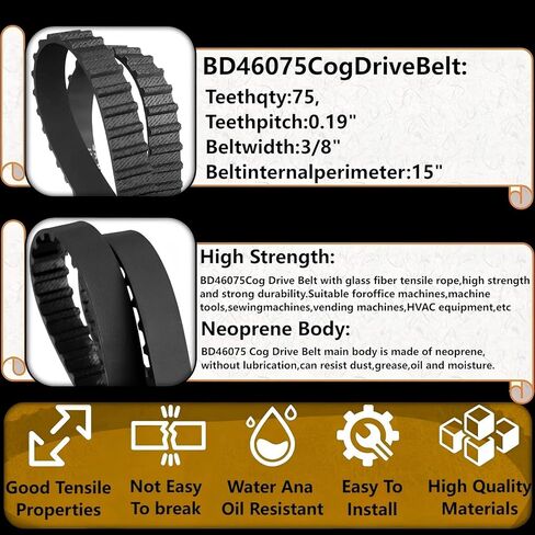 BD46075 Cog Drive Belt Sander Belt for Ryobi Models BD46075 BD4601, BD4600, BD4601G Disc Sander Replaces (2-Pack) in Kuwait