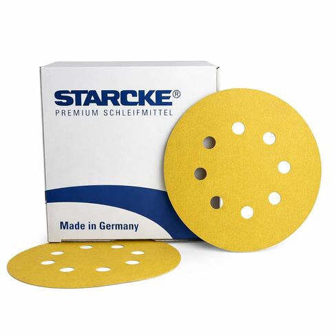 5" 8-Hole Sanding Discs 100 Pack 180 Grit – Aluminum Oxide Hook & Loop Orbital Sander Pads, Professional Grade, Dust Extraction, Made in Germany in Kuwait