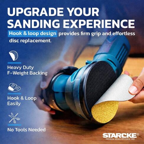 5" 8-Hole Sanding Discs 100 Pack 180 Grit – Aluminum Oxide Hook & Loop Orbital Sander Pads, Professional Grade, Dust Extraction, Made in Germany in Kuwait