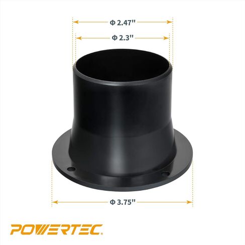شفة مدخل منفذ الغبار POWERTEC 70298V، فتحة OD مقاس 2.5 بوصة للخرطوم المرن in Kuwait
