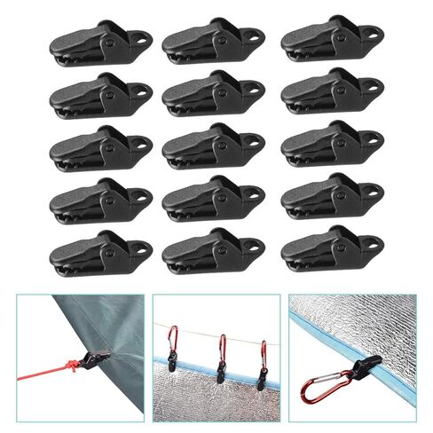 15pcs Outdoor Camping Tent Clips Windproof Plastic Awning Clamps Tent Fixing Clamps for Canopy Tarp Shelter in Kuwait