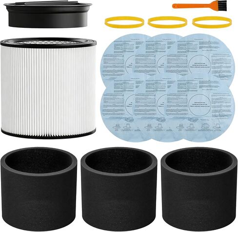 90304 Replacement Filter, 90107 dry filter, 90585 Foam Sleeve Compatible with shopvac filter 90304 90350 90333 90585, Fits Most 5 Gallon and Above Wet Dry Vacuum Cleaner (1+1+3+3+6+1) in Kuwait