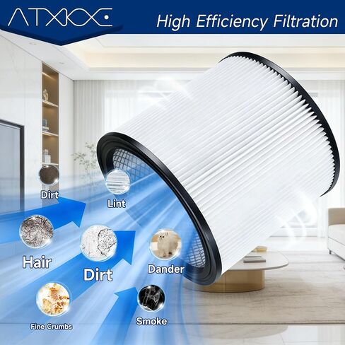 90304 Replacement Filter, 90107 dry filter, 90585 Foam Sleeve Compatible with shopvac filter 90304 90350 90333 90585, Fits Most 5 Gallon and Above Wet Dry Vacuum Cleaner (1+1+3+3+6+1) in Kuwait