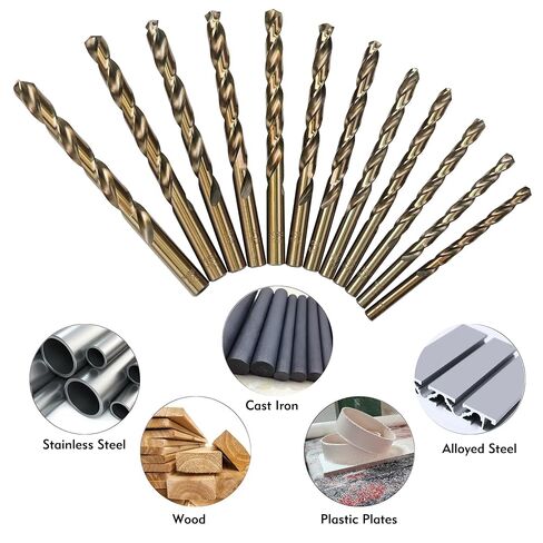 GMTOOLS 29Pcs Cobalt Drill Bits Set, 4341 HSS, 135 Degree Tip, Twist Jobber Length Drill Bit Kit for Hardened Metal, Cast Iron, Stainless Steel, Plastic and Wood with Indexed Storage Case 1/16"-1/2" in Kuwait