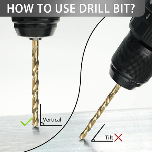GMTOOLS 29Pcs Cobalt Drill Bits Set, 4341 HSS, 135 Degree Tip, Twist Jobber Length Drill Bit Kit for Hardened Metal, Cast Iron, Stainless Steel, Plastic and Wood with Indexed Storage Case 1/16"-1/2" in Kuwait