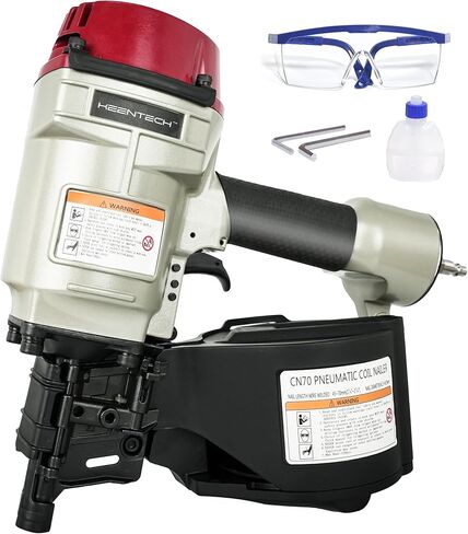 KEENTECH Pneumatic Siding Nail Gun for 1-3/4" to 2-3/4" 15-Degree Nails, Coil Siding Nailer with Bump Firing for Fast Nailing Speed, Coil Nail Gun for Pallet, Siding, Crating, Decking, Framing, CN70 in Kuwait