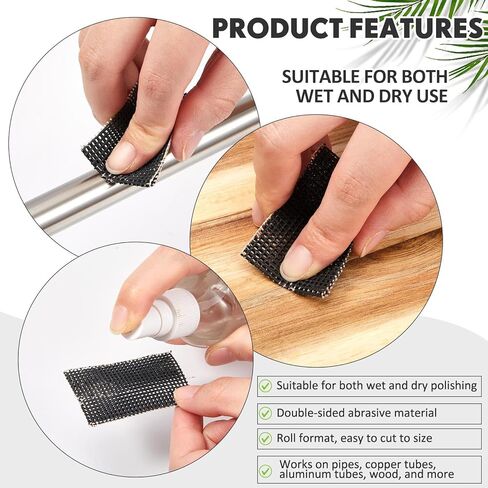 Loopeer 6 Roll Copper Pipe Mesh Sanding Cloth Roll, 80 120 180 240 320 400 Grits, 1-1/2" x 5.47 yd (16 Ft) Mesh Sandpaper, Flexible Anti-Clog Abrasive for Copper Pipe, Plumbing, Metal & Wood in Kuwait
