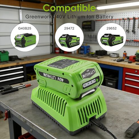 40V Charger Replacement for Greenworks 40V Battery Charger, Compatible with 40 Volt G-MAX Power Tools 29482 29252 20202 22262 29472 29462 (Not for 29662) in Kuwait