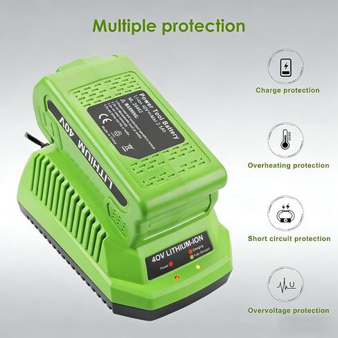 40V Charger Replacement for Greenworks 40V Battery Charger, Compatible with 40 Volt G-MAX Power Tools 29482 29252 20202 22262 29472 29462 (Not for 29662) in Kuwait