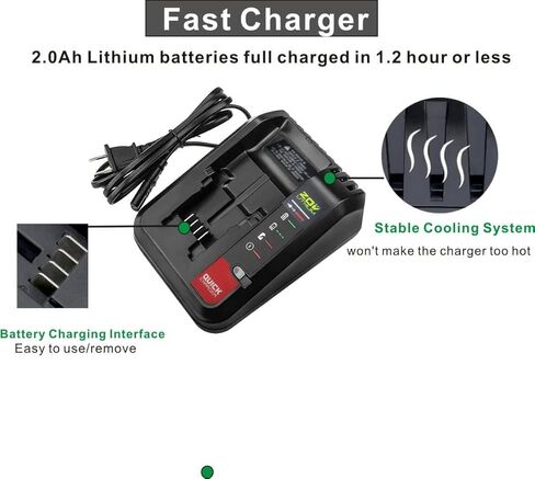 شاحن بطارية ليثيوم 20 فولت سريع متوافق مع بلاك اند ديكر LBXR20 LBXR2020 LB2X4020 وكابل بورتر بطارية ليثيوم 20 فولت PCC685L PCC680L PCC681L، PCC692L in Kuwait