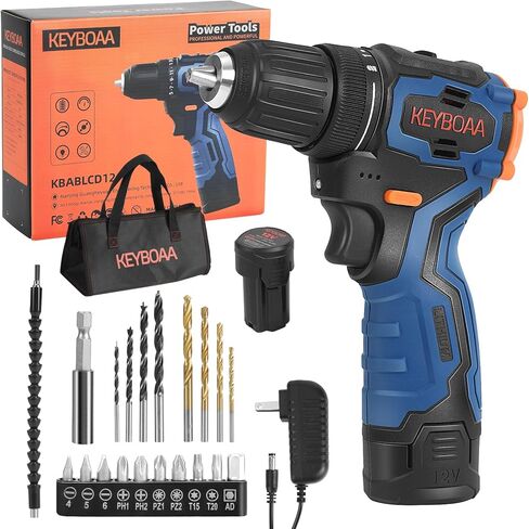 12V MAX Brushless Cordless Drill Set, Power Drill Kit with 2×1.5Ah Batteries & Fast Charger, 3/8" Keyless Chuck, 350 In-lbs Torque, 2-Speed Electric Screwdriver for Home DIY, 20pcs Accessories in Kuwait