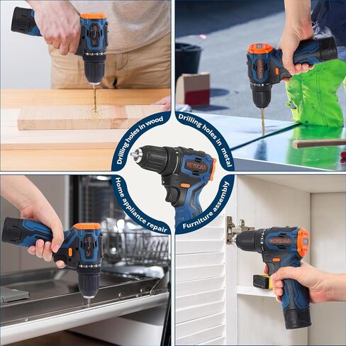 12V MAX Brushless Cordless Drill Set, Power Drill Kit with 2×1.5Ah Batteries & Fast Charger, 3/8" Keyless Chuck, 350 In-lbs Torque, 2-Speed Electric Screwdriver for Home DIY, 20pcs Accessories in Kuwait