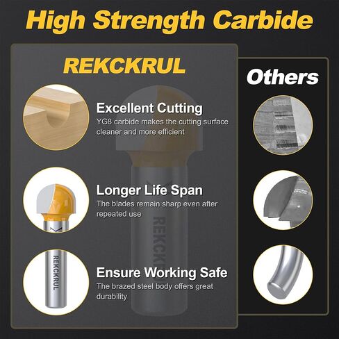 3PCS Core Box Router Bit Set 1/2" Shank, 5/8, 3/4, 1-1/2" CD | Precision, Durability, and Versatility in One Set in Saudi Arabia