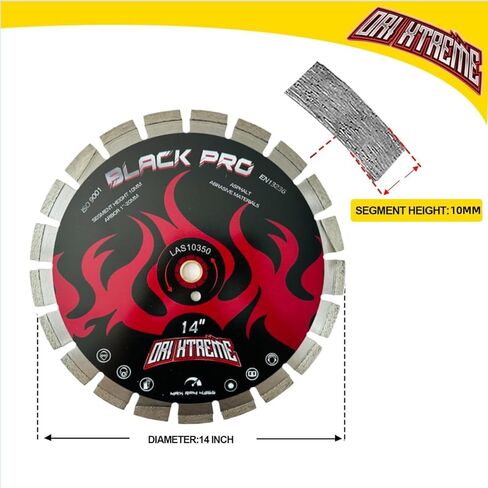 14Inch Asphalt Laser Welded Diamond Blade, Wet/Dry Cutting Asphalt Green Concrete Diamond Saw Blade, Segmented Rim with Wedge Segments,1''-20mm Arbor in Kuwait