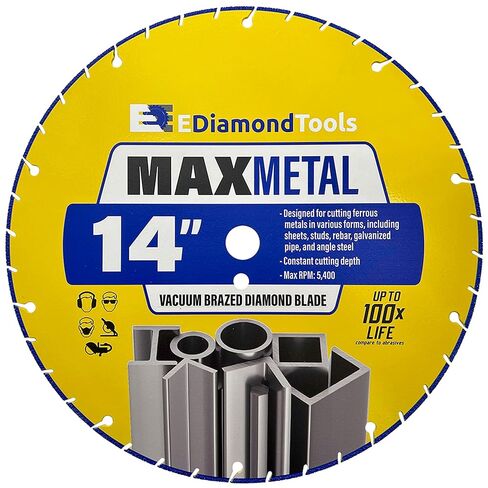 14" Diamond Cut Off Wheel for Handheld Saws, Metal Cutting Blade for Rebar, Steel, Iron, Copper, 1" Arbor, 1 PC in Kuwait