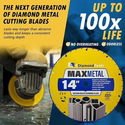 14" Diamond Cut Off Wheel for Handheld Saws, Metal Cutting Blade for Rebar, Steel, Iron, Copper, 1" Arbor, 1 PC in Kuwait