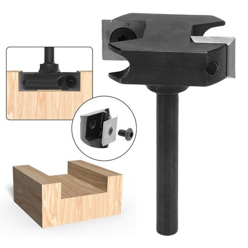 CNC Spoilboard Surfacing Router Bit 1/4 Inch Shank 1 1/8 Inch Cutting Diameter 2 Flute Carbide Insert Slab Flattening Bit for Woodworking Milling and Carving Projects in Kuwait